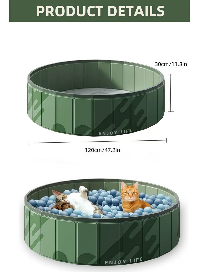 Jubilin Foldable Ball Pit Pool Kids Sand and Water Table Portable Sandbox Swimming Pool Indoor Outdoor Play Activity Center 47 Inches,Green - Image 2